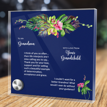 Load image into Gallery viewer, Glass Message Card and Pendant Necklace in Multi Styles, Grandma From Grandchild, Thank You For Love &amp; Support, Shipping Included

