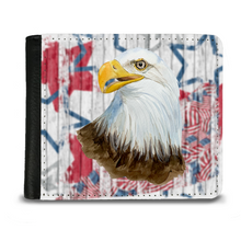 Load image into Gallery viewer, Patriotic Watercolor Bald Eagle Graphic Man&#39;s Wallet - Great Father&#39;s Day, Birthday, Christmas Gift - Shipping Included
