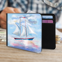 Load image into Gallery viewer, Multi Mast Sailboat at Sea Graphic Men&#39;s Wallet - Great Father&#39;s Day, Birthday, Christmas Gift - Shipping Included
