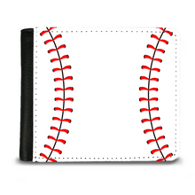 Load image into Gallery viewer, Baseball Stitching Graphic Men&#39;s Bi-Fold Wallet, Sensible Organizer, Shipping Included
