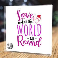 Load image into Gallery viewer, Love Makes The World Go Round - Glass Message Display and Choice of Gorgeous Pendant in Multi Styles - Shipping Included
