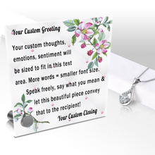 Load image into Gallery viewer, Personalize Your Thoughts &amp; Emotions with Our Luxury Tufted Apple Blossom Gift Set: Glass Message Card and Stunning Piece of Jewelry - Shipping Included

