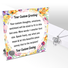 Load image into Gallery viewer, Personalize Your Thoughts &amp; Emotions with Our Luxury Round Floral Frame Gift Set: Glass Message Card and Stunning Pendant - Shipping Included
