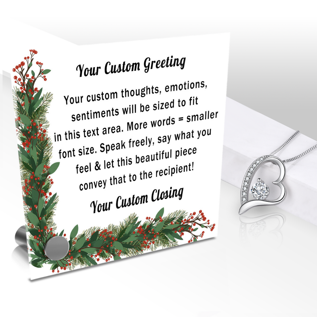 Personalize Your Thoughts & Emotions with Our Christmas Mistletoe Gift Set: Glass Message Card and Stunning Pendant - Shipping Included