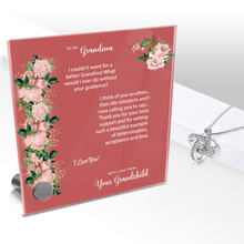 Load image into Gallery viewer, Glass Message Card and Pendant Necklace in Multi Styles, Grandma From Grandchild, Shipping Included
