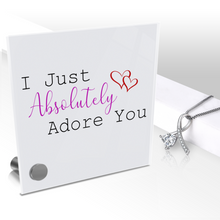 Load image into Gallery viewer, I Just Absolutely Adore You - Glass Message Display and Choice of Gorgeous Pendant in Multi Styles - Shipping Included
