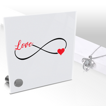 Load image into Gallery viewer, Infinity Love - Glass Message Display and Choice of Gorgeous Pendant in Multi Styles - Shipping Included
