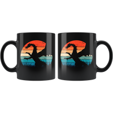 Load image into Gallery viewer, Retro Dragons, Full Length or Profile, 11 oz Ceramic Black Mug, Free Shipping
