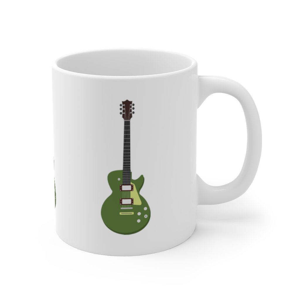 Green Electric Guitar X3 Mug 11oz/15oz Musician Gift Unisex Shipping Included
