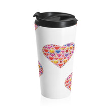 Load image into Gallery viewer, Travel Mug HEART EMOTICONS 15 oz Insulated Shipping Included
