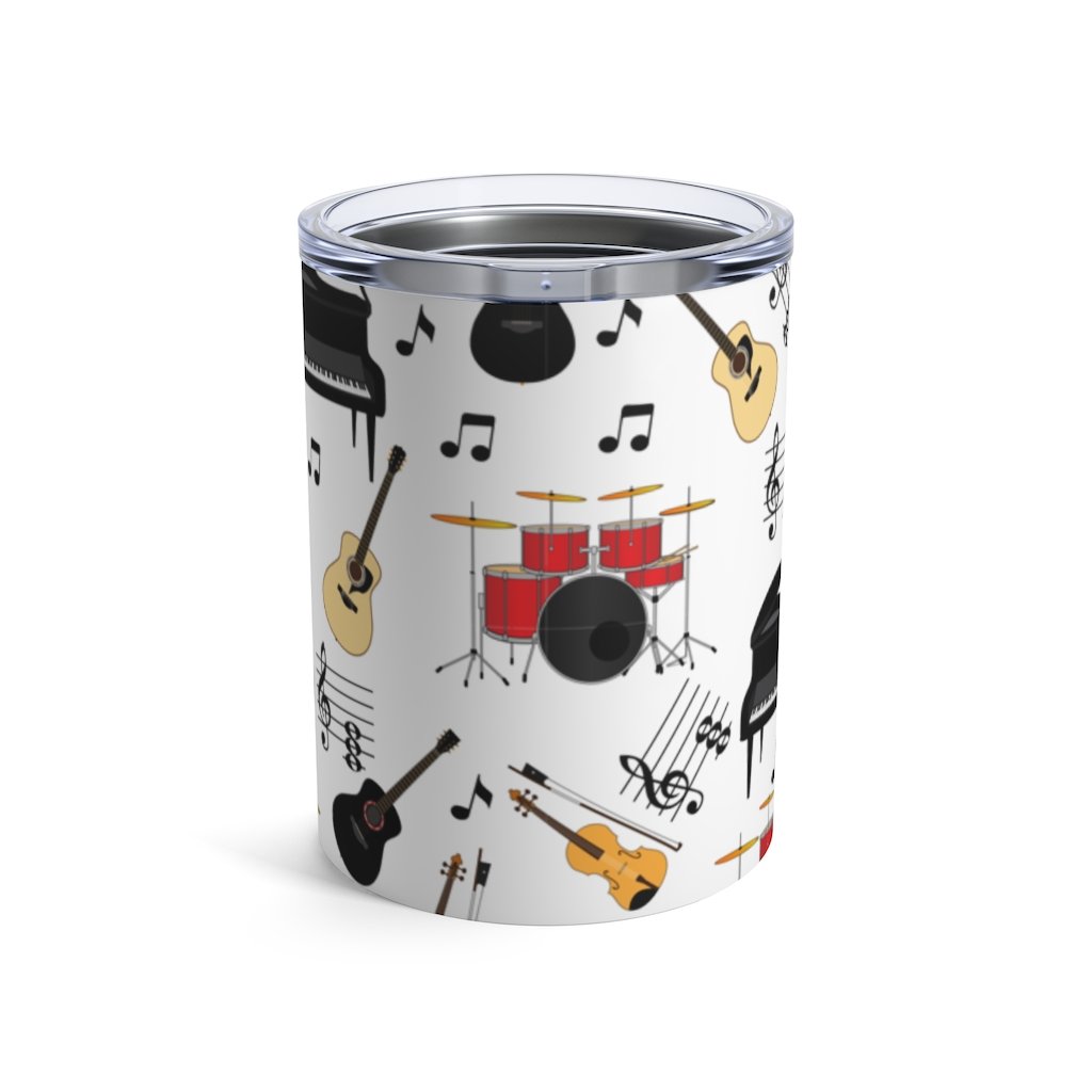 Musical Instrument All Over Pattern #2 Insulated Tumbler 10oz Unisex Gift Musician Shipping Included