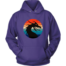 Load image into Gallery viewer, Retro Dragon Profile Unisex Hoodie, Multi Colors, Extended Sizes Available, Free Shipping
