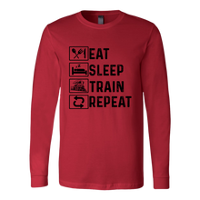 Load image into Gallery viewer, Eat Sleep Unisex Long Sleeve T-Shirt Extended Sizes Available Shipping Included
