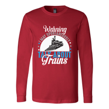 Load image into Gallery viewer, Talk About Trains Unisex Long Sleeve T-Shirt Extended Sizes Available Shipping Included
