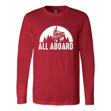 Load image into Gallery viewer, All Aboard (Train) - Unisex Long Sleeve T-Shirt, Extended Size, Shipping Included
