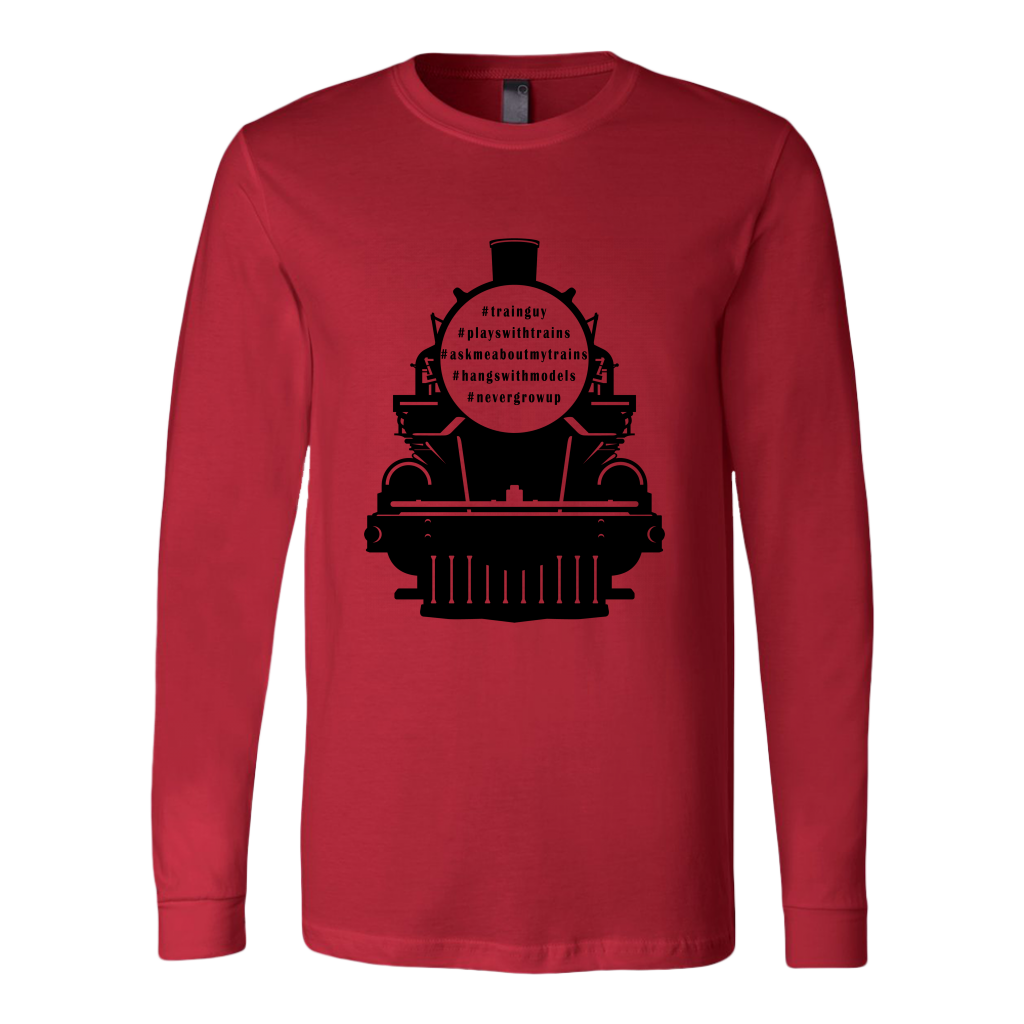 Locomotive Hashtags -  Unisex Long Sleeve T-Shirt, Multi Colors, Extended Sizes, Shipping Included