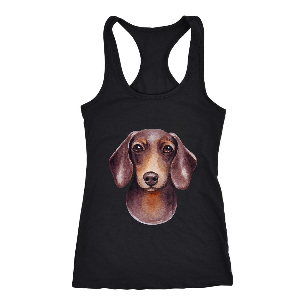 Dachshund Watercolor Ladies Racerback Tank Multi Colors Free Shipping