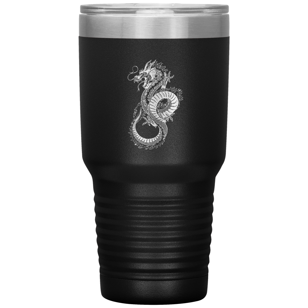 Chinese Art Dragon, 30oz Insulated Travel Tumbler, Laser Etched, Multi Colors, Shipping Included