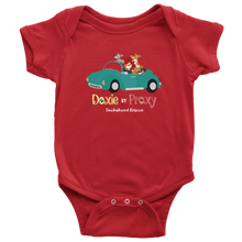 Load image into Gallery viewer, Baby Short Sleeve Body Suit, Unisex, Shower Gift, Doxie By Proxy Logo, Shipping Included
