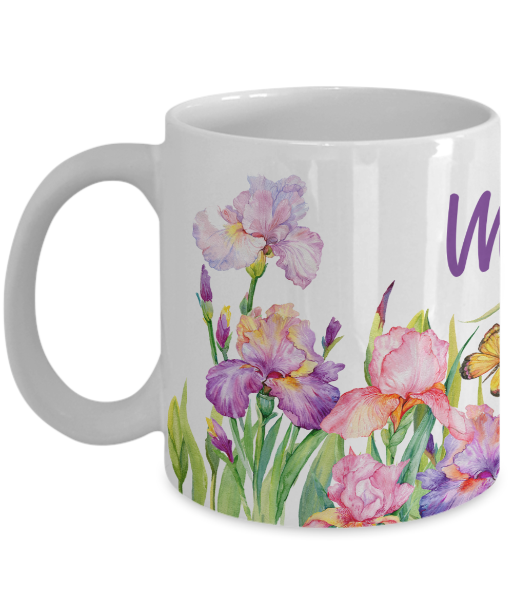 Mom Iris Garden Mug 11oz/15oz Woman Gift Shipping Included