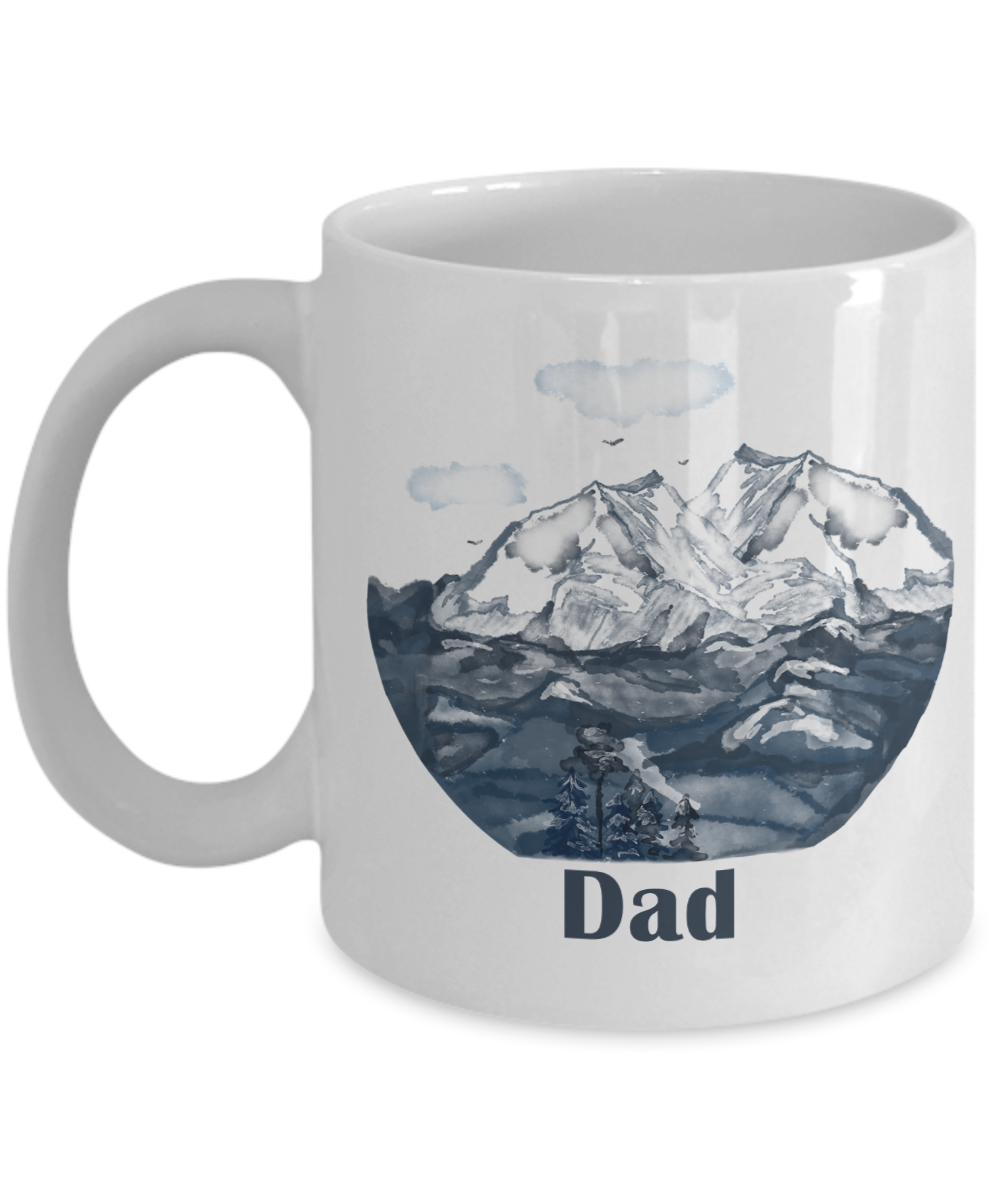 DAD Mountain Sketch Family Mug 11oz/15oz Shipping Included