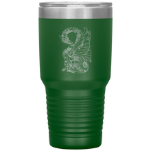 Load image into Gallery viewer, Tattoo Inspired Dragon Design, 30oz Insulated Travel Tumbler, Laser Etched, Multi Colors, Shipping Included
