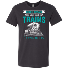 Load image into Gallery viewer, I Dont Always Stop And Look at Trains Mens T-Shirt, Multiple Colors, Extended Sizes, Shipping Included
