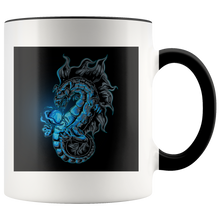 Load image into Gallery viewer, Magical Blue Dragon 11oz Accent Color Ceramic Mug, Multi Colors, Free Shipping
