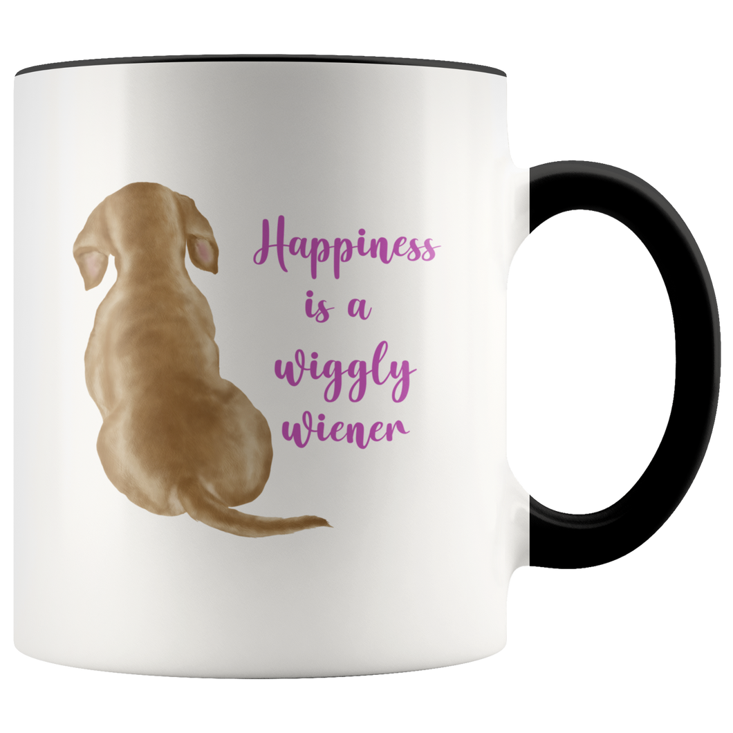 Cream Blonde Doxie Happiness Funny Accent Mug, Multiple Colors - Free Shipping