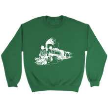 Load image into Gallery viewer, Distressed Old Steam Train Unisex Sweat Shirt Multi Colors Extended Sizes Shipping Included
