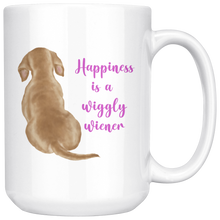 Load image into Gallery viewer, Doxie Happiness Mug, Blonde - 11 &amp; 15 oz - FREE SHIPPING
