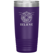 Load image into Gallery viewer, Dragon - BELIEVE, 20 oz Insulated Travel Tumbler, Laser Etched, Multi Colors, Shipping Included
