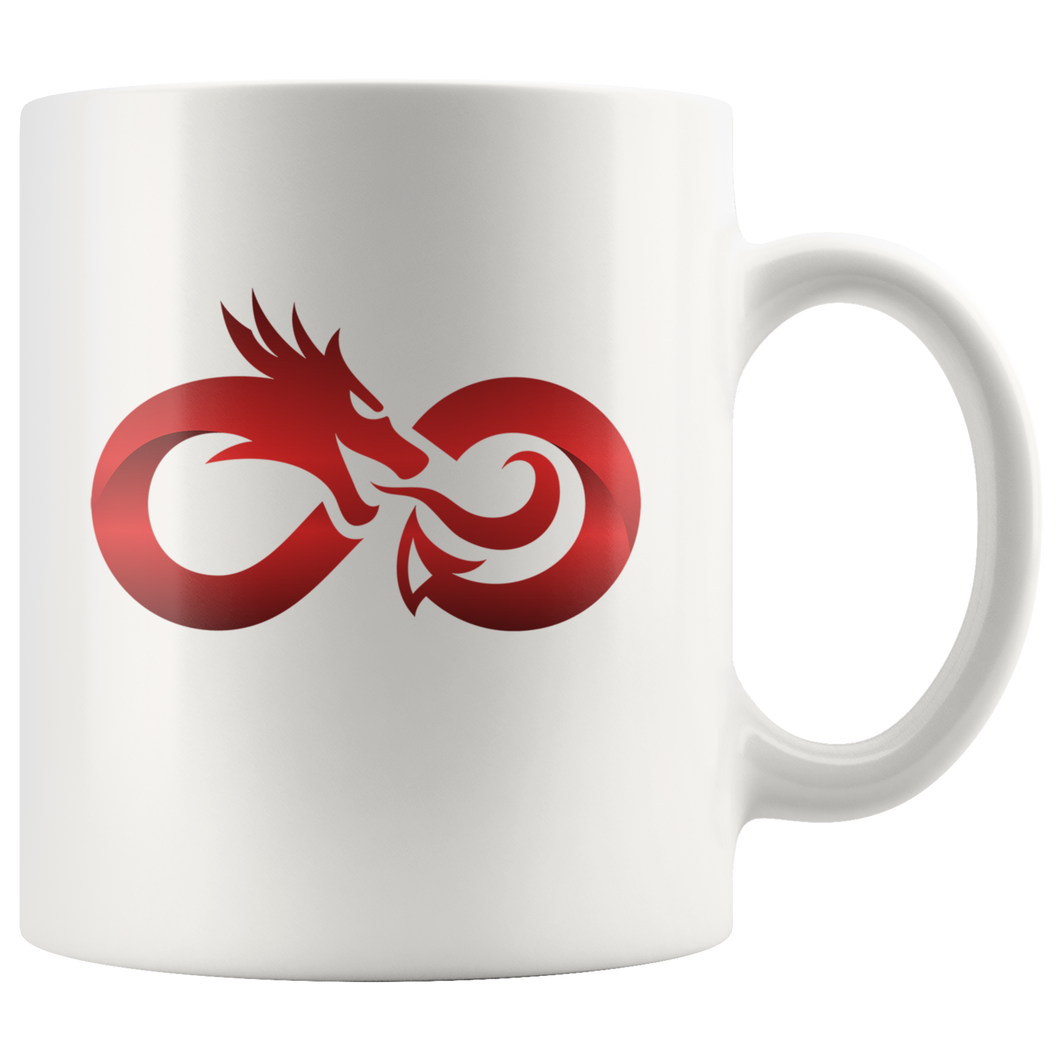 Red Dragon Infinity, 11oz & 15oz White Ceramic Mug Options, Free Shipping