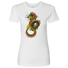 Load image into Gallery viewer, Chinese Art Dragon Women&#39;s Boyfriend Crew Shirt, Extended Sizes Available, Shipping Included
