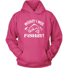 Load image into Gallery viewer, Wishin&#39; I Was Fishing Unisex Hoodie, Multi Colors, Extended Sizes, Shipping Included
