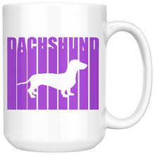 Load image into Gallery viewer, Retro Cool Dachshund Text Mug, 15 oz, Multiple Colors - Free Shipping
