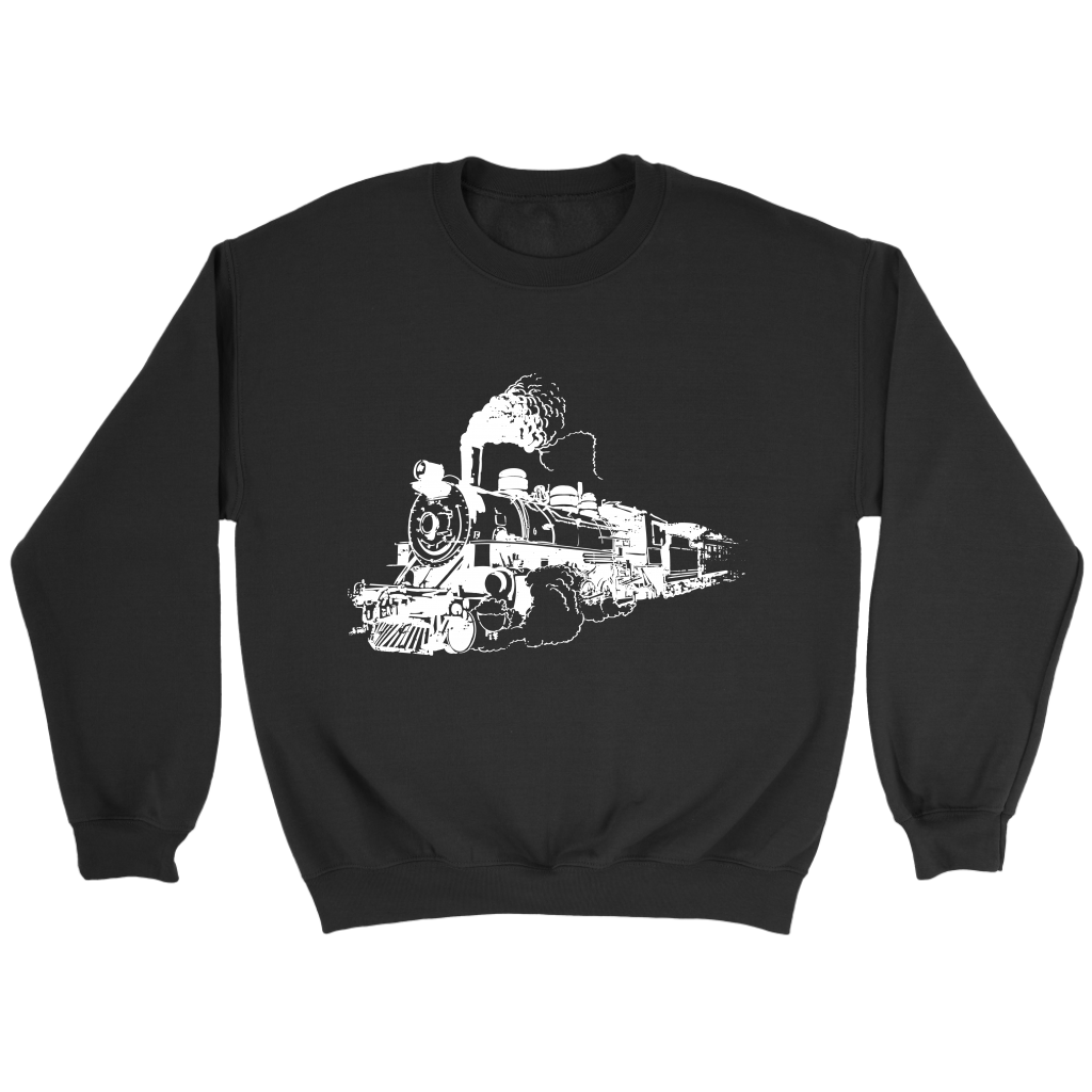 Distressed Old Steam Train Unisex Sweat Shirt Multi Colors Extended Sizes Shipping Included