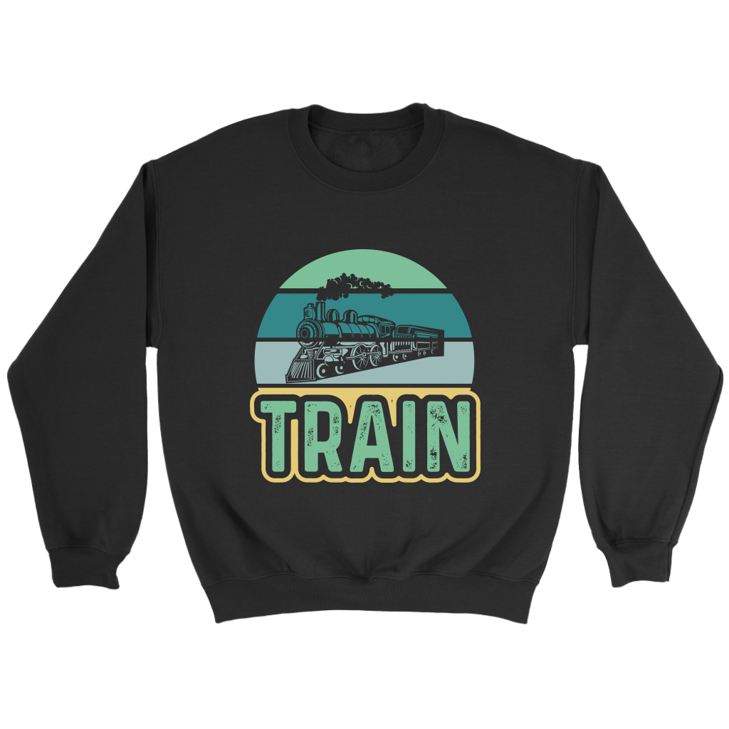 Retro Vintage Train Unisex Sweat Shirt Multi Color Extended Sizes Shipping Included