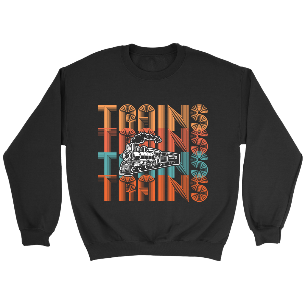 Trains Locomotive Unisex Sweat Shirt Multi Color Extended Sizes Shipping Included