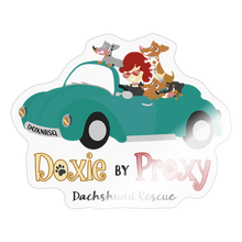 Load image into Gallery viewer, Doxie By Proxy Vinyl Sticker, 4 x 4, Shipping Included - transparent glossy
