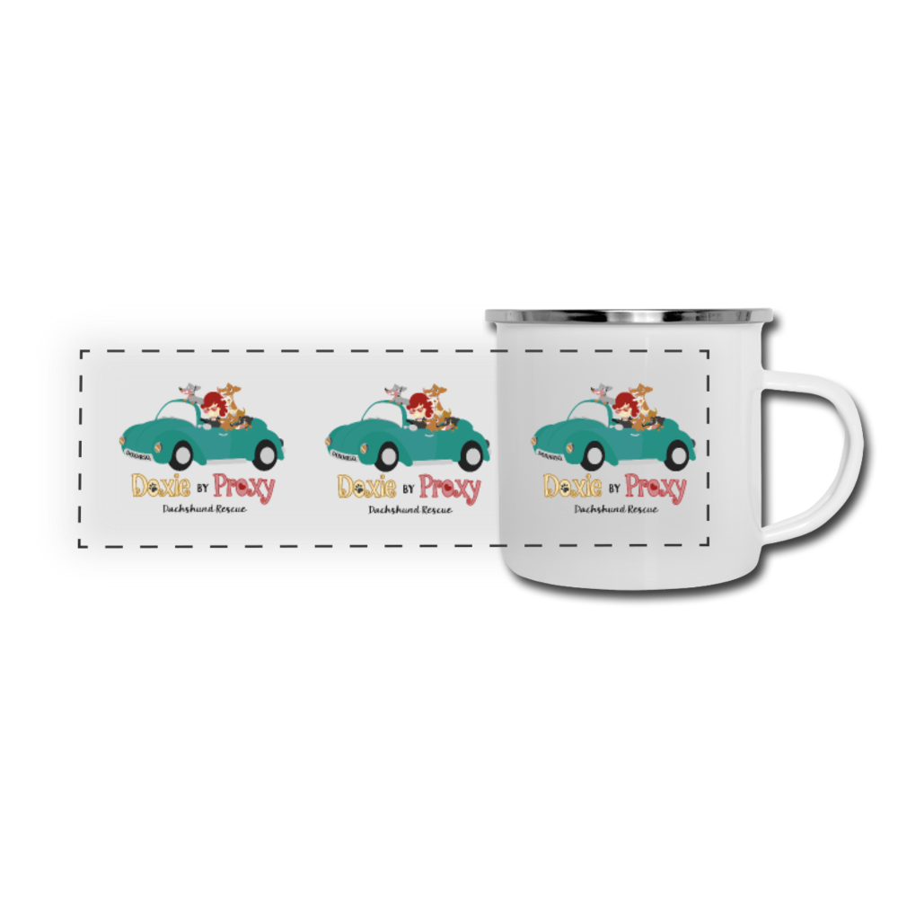 Doxie By Proxy Logo 12 oz Metal Camper Mug, Shipping Included - white
