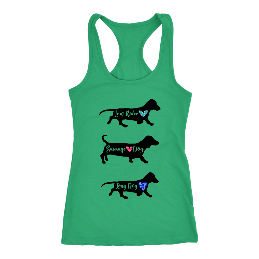Doxie By Any Other Name Ladies Racerback Tank, Multi Colors - Free Shipping