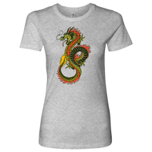 Load image into Gallery viewer, Chinese Art Dragon Women&#39;s Boyfriend Crew Shirt, Extended Sizes Available, Shipping Included
