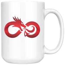 Load image into Gallery viewer, Red Dragon Infinity, 11oz &amp; 15oz White Ceramic Mug Options, Free Shipping
