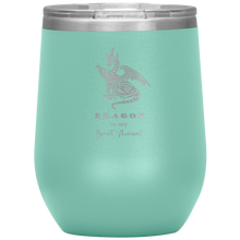 Load image into Gallery viewer, Dragon is My Spirit Animal 12 oz Insulated Wine Tumbler, Laser Etched, Multi-Colors, Shipping Included
