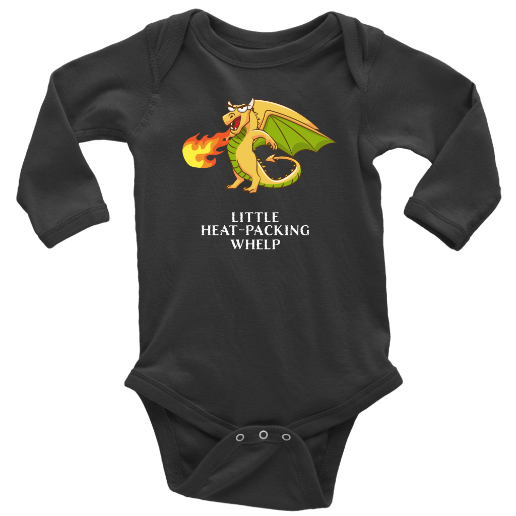 Little Heat Packing Whelp Dragon Long Sleeve Baby Bodysuit, Multi Colors, Free Shipping
