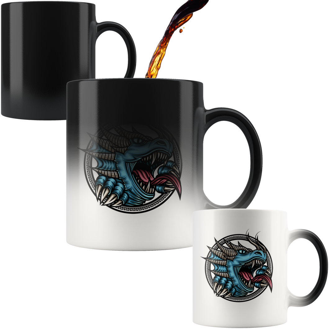 Blue Dragon Logo, Magic Color Change 11oz Ceramic Mug, Shipping Included