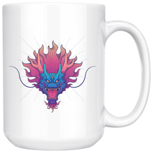 Load image into Gallery viewer, Dragon Head Mug Inspired By Tattoo, 11 and 15 oz White Ceramic Mug, Shipping Included
