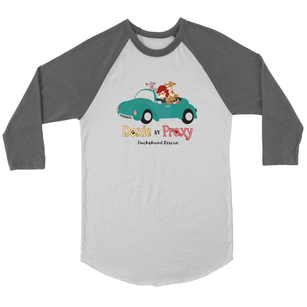 Doxie By Proxy Color Block Raglan T-Shirt, Unisex, Multi Colors, Extended Sizes, Shipping Included