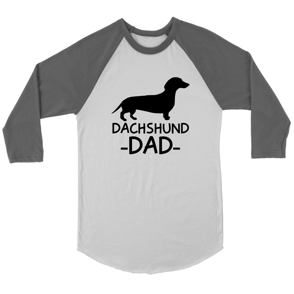 Dachshund Dad 3/4 Raglan Sleeve Unisex Shirt, Multiple Colors - Free Shipping